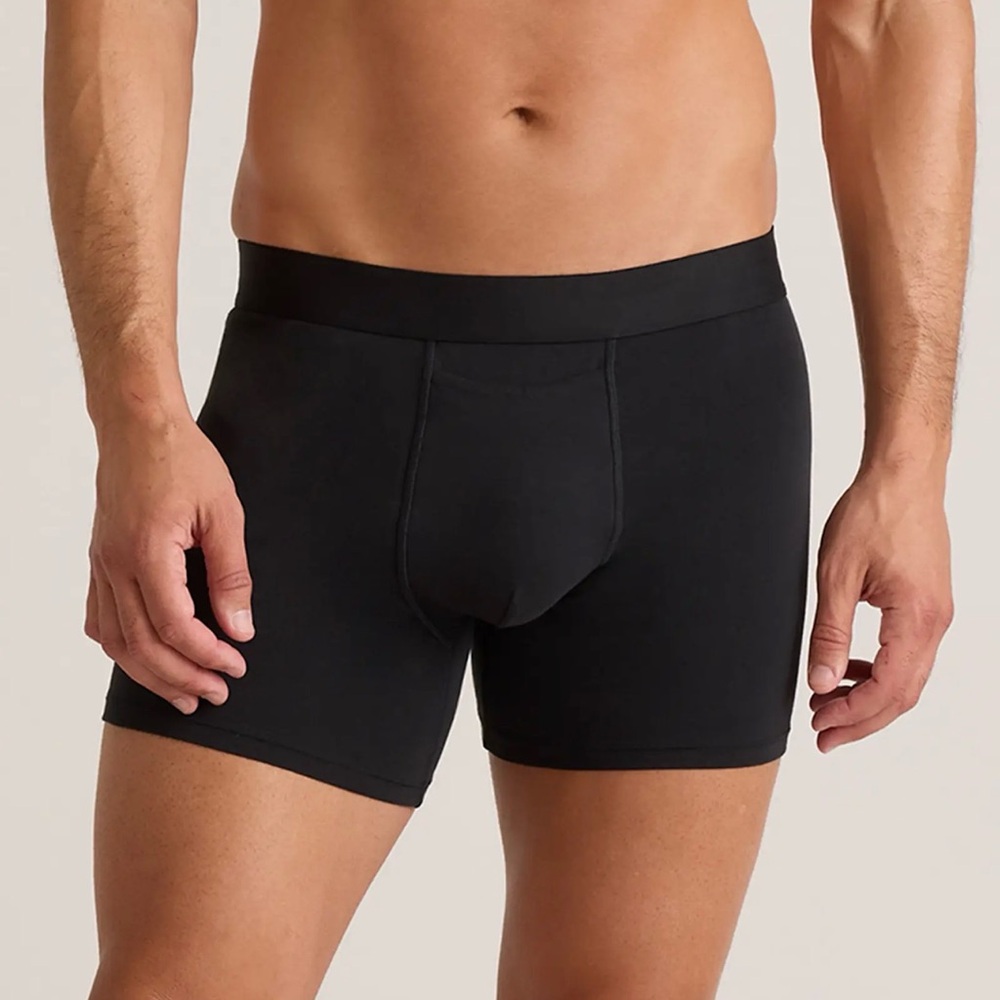 Quince Men's Organic Cotton 4” Boxer Briefs in Black 3pk Size Medium y755